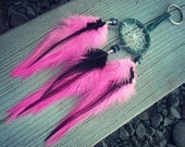 Dream Catcher Feather Keychain, Dream Catcher, Pink Black Feather Dreamcatcher, Small Feather Dream Catcher, Keyring, Bag Clip, Purse Clip,