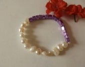 Bracelet  Babygirl Fresh Water Pearl and purple Beads Cubic , Pretty and Funny  Jewelry Baby girl  Christmas Day Gift Vintage Fascinator Sty
