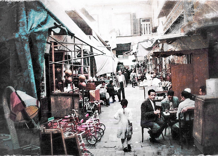 Cairo markets, Egypt 1957, vintage color photo from original kodak slide - PapasVintagePhotoBox