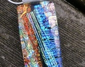 Dichroic Fused Glass in Vertical layers of rust and blue.........................109