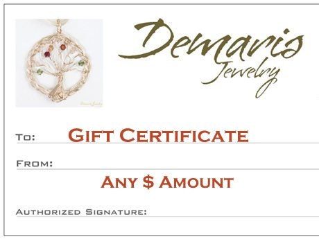Demaris Jewelry 50.00 Gift Certificate