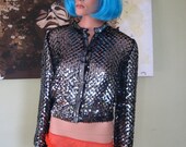 Holiday Glamour Vintage Sequin Jacket Top