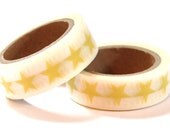 1 Roll of Yellow Gold Stars Masking Tape / Japanese Washi Tape (.60 inches x 33 feet)