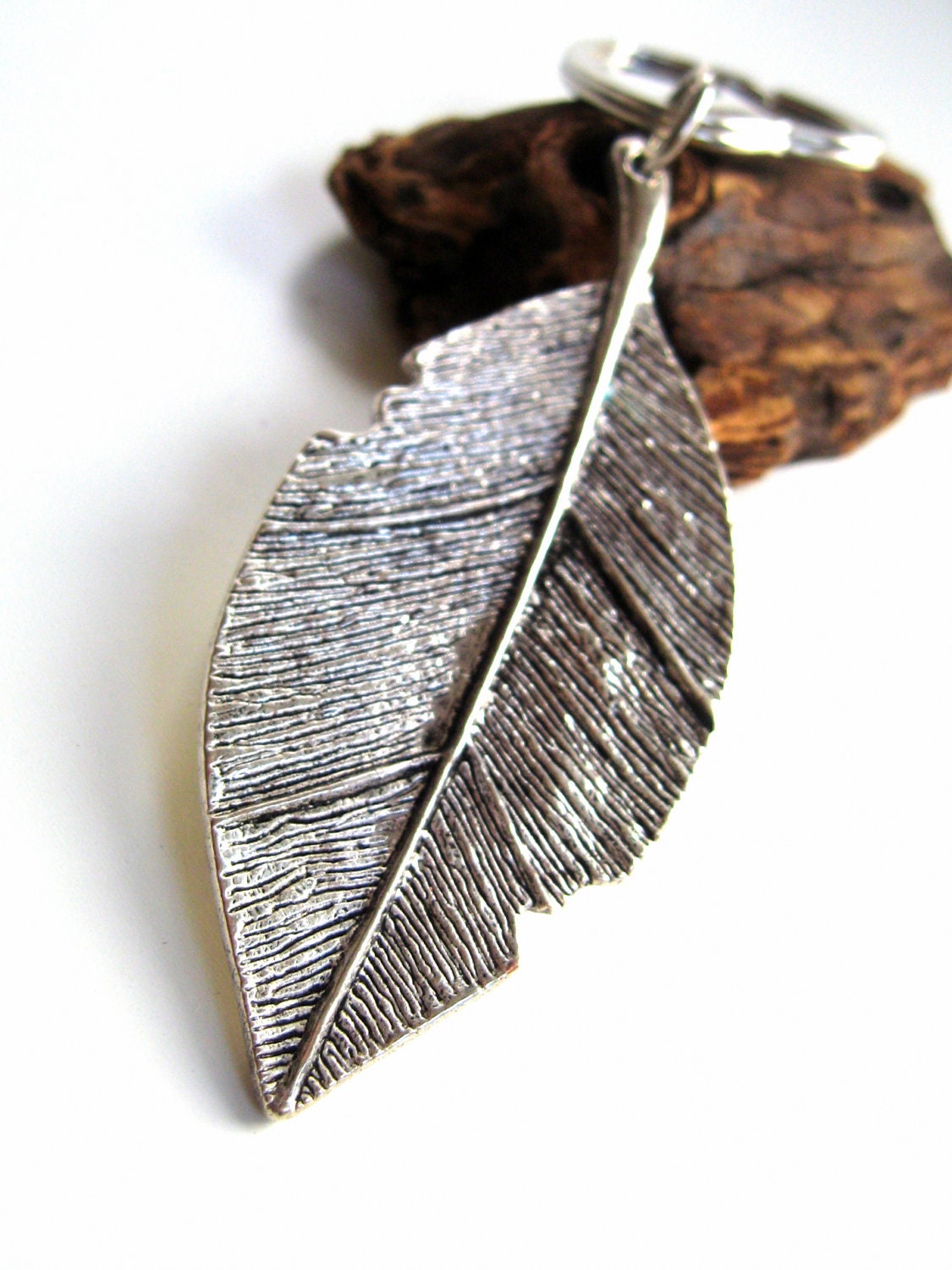 Large Leaf Keychain - Metal Leaf, Unisex, gift for men or women, Fathers Day Gift
