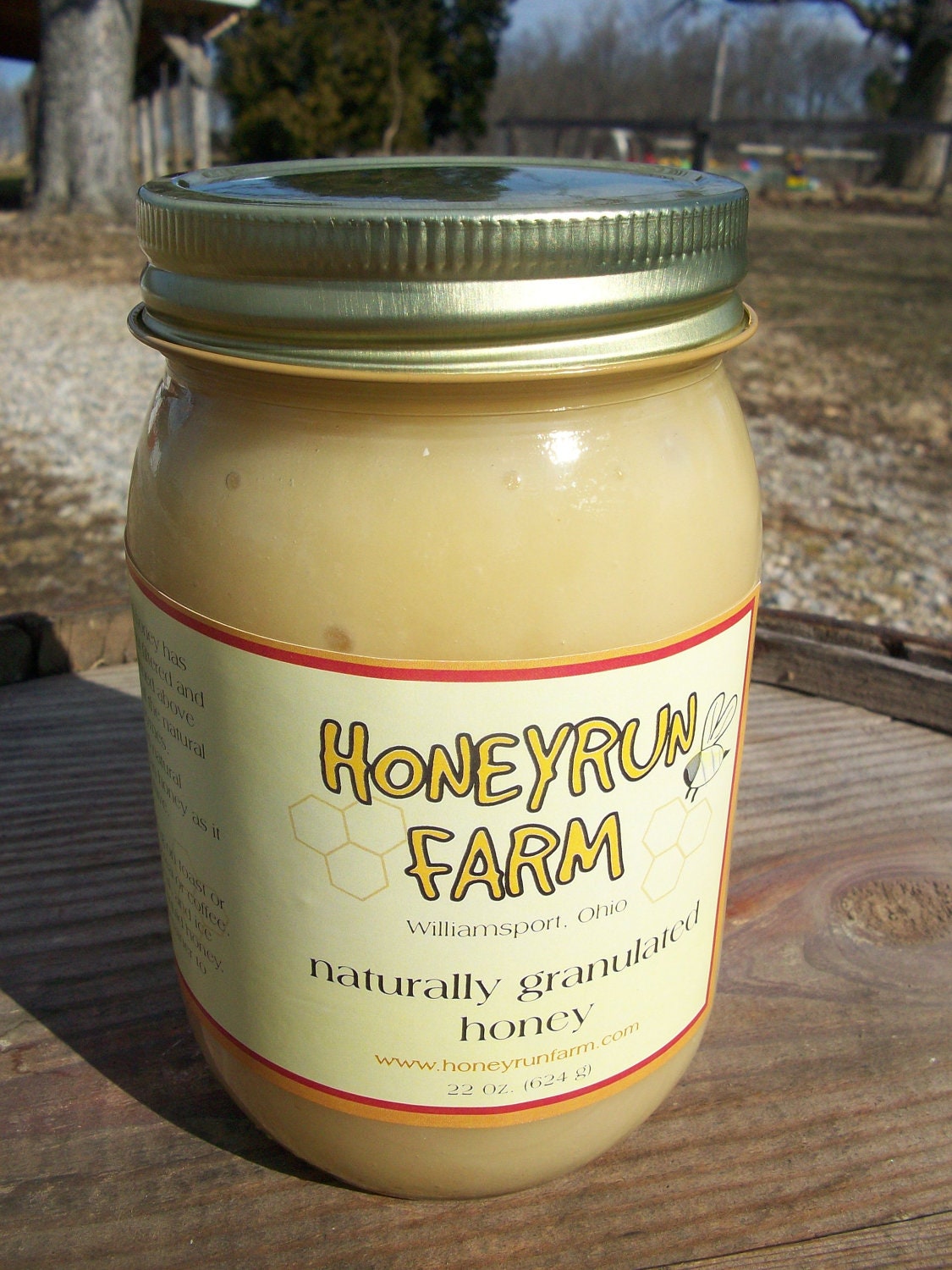 Raw Honey - Naturally Granulated, Ohio Summer Harvest, 22 ounce jar