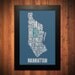 MANHATTAN New York City Typography Map Print - 12" x 18"