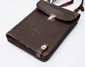 Vintage Russian Army Officer Leather Bag - Unique Soviet Vintage - isantiik