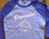 Cupcake Shirt - Kids Shirt - Cupcake Kids T Shirt - Raglan Tee Shirt - Sizes 2T, 4T, 6,  - Gift Friendly