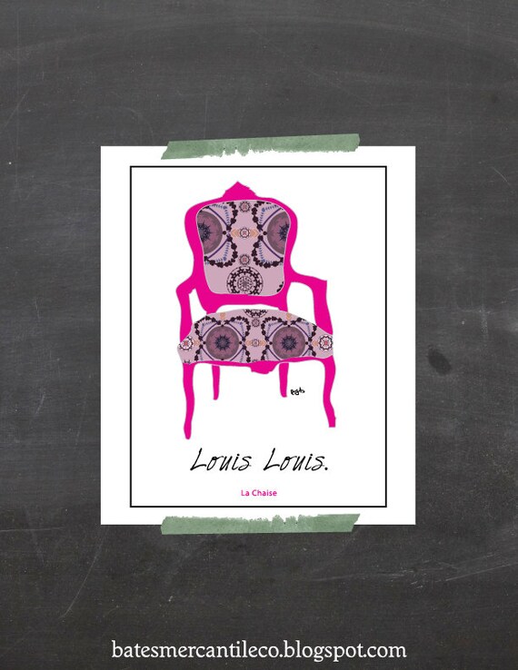 PRINT Wall Art Chair, Louis XV Chair Art PRINT, Illustration Paris Wall Art Poster, French Art Print