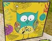 Christian Art, Whimsical Art, Wise Reminders - Be You owl, art block (size-5x5)