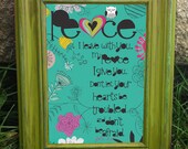 Scripture Art, Christian Art, Wise Reminders - Peace owl, canvas-mounted framed art (5x7)