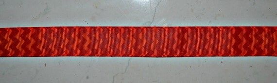 OrAnGe & ReD chevron striped 7/8" grosgrain ribbon Il_570xn