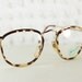 80s Glasses 1980's Tortoise Eyeglasses Bennetton Duke Lined Translucent Gold Wire Rim NOS 52/21 Authentic Designer Vintage