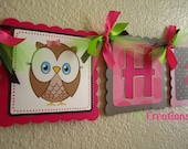 Owl Look Whoo's One Birthday Banner