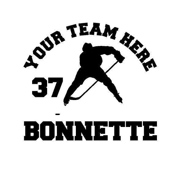 Vinyl Car Window Decal 5.5h x 6w - Hockey 3 Personalized Hockey Team Decal with Team Name and Player's name...sports