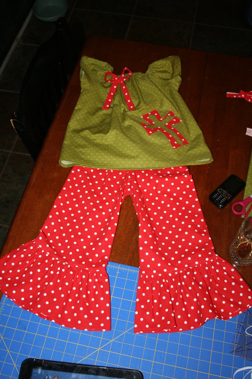 Peasant Single Ruffle Pant outfit...........You pick size