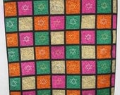 Table Runner with Colored Squares with Stars (238)
