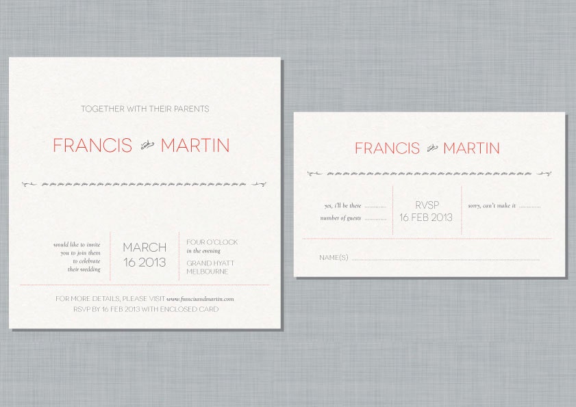 Printable Wedding Invitation Set - On the dotted line
