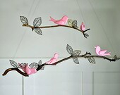 Nursery Mobile - DIY - 5 Hand Carved Birds Ready to Finish YOUR WAY - Baby Nursery Mobile - Christmas Ornaments - Furniture Decor