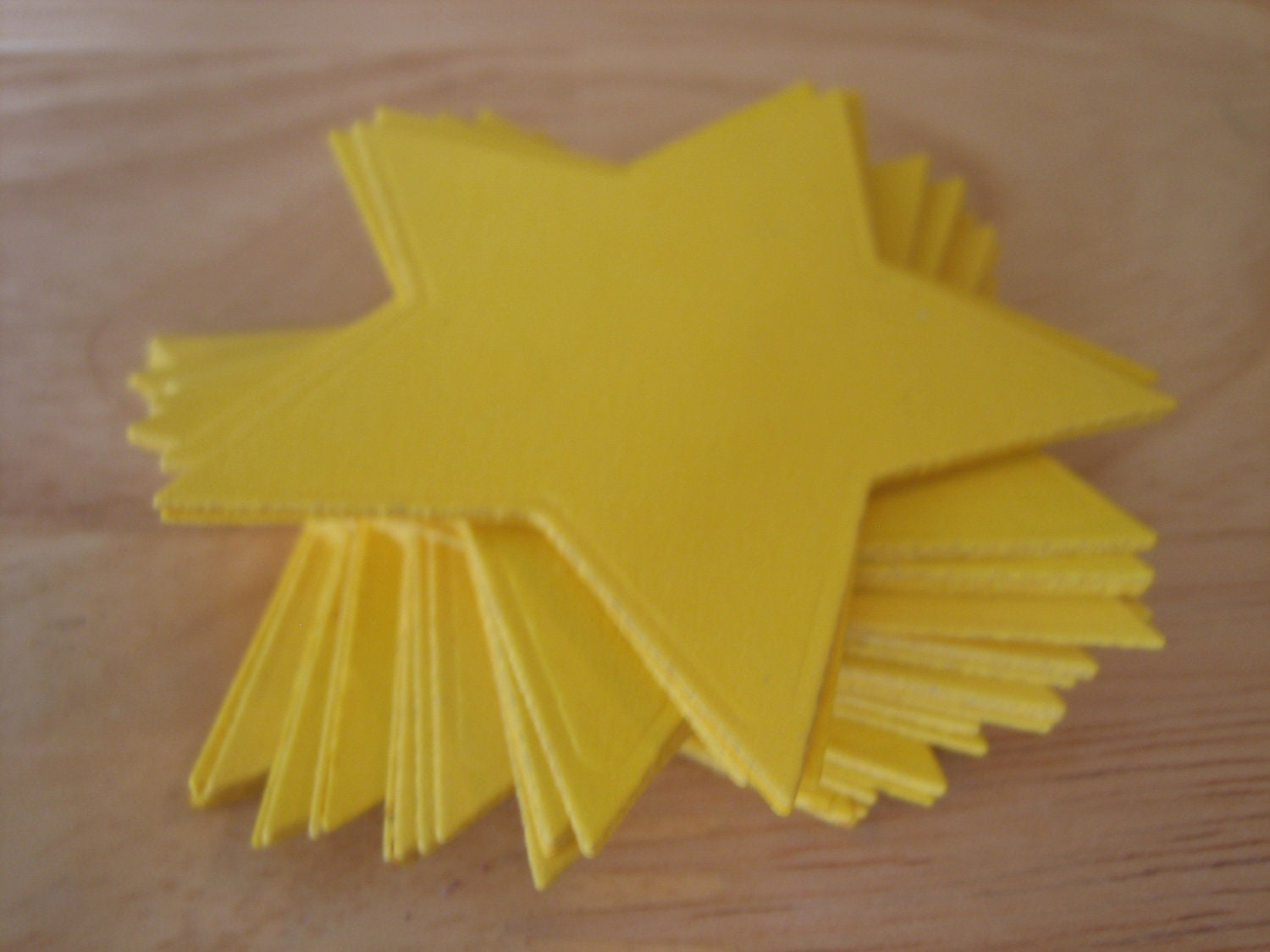 Paper Stars - Bright Yellow Cardstock Stars - 50 pieces - 2.5 inches