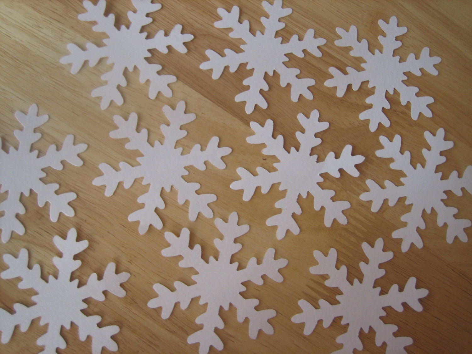 Large Paper Snowflakes - 10 Pieces - White Cardstock Snowflakes