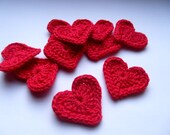 Hand crochet heart appliques