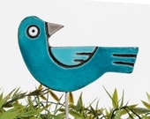 garden bird plant stake- garden decor - window box decoration - plant pot - outdoor - ceramic - frost resistant -  bird decoration