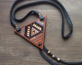 Triangle Stamped Leather Necklace