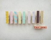 Mini Pastel Clothespins, Wood Peg, Party, Decorative, Easter, Wedding, Spring (Set of 10, size 35mmx7mm)
