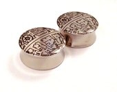 Deathstar Double Flared Plugs - Stainless Steel - 3/4" (19mm)  7/8" (22mm)  1" (25 mm) Large Metal Gauges