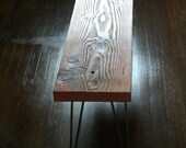 4ft Island Barn Whale Bench with hairpin legs - reclaimed midcentury modern - old growth - industrial