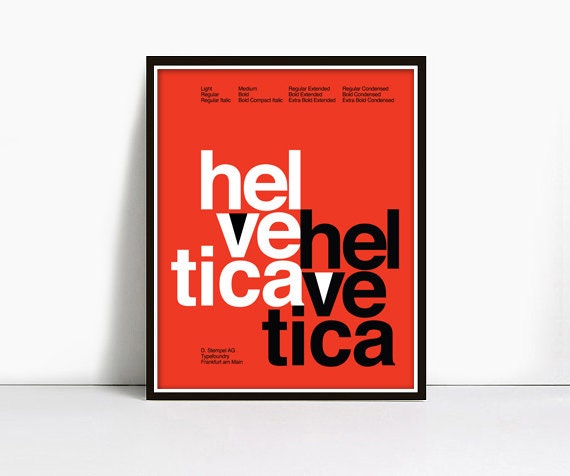 20x30 Inch Gicleè Suisse Swiss Helvetica Type Specimen Poster