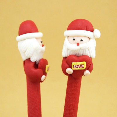 New Cute Fimo Polymer Clay Winter Christmas Santa Claus Heart Love