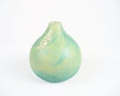 Hand Blown Glass Vessel Beach Cottage Decor Seafoam Green Minimalist Home Decor