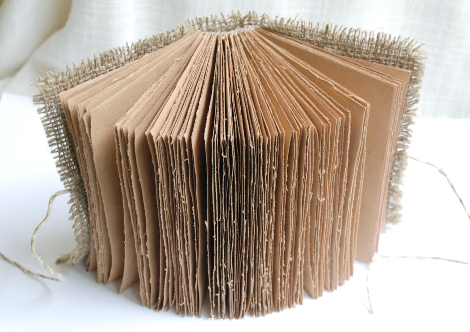 Rustic Burlap Journal  Wedding Guest Book Embroidered Journal