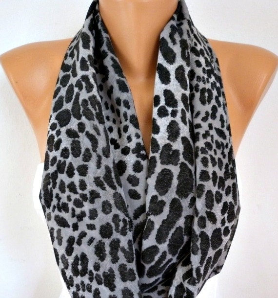 Leopard - Infinity Scarf Shawl Circle Scarf Loop Scarf  Gift -fatwoman