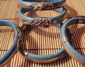 your inner empress fertility Solid Turquoise dragon phoenix bracelet boho thai silver bangles wrapped