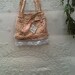 Summer  peach khaki cream green upcycled boho hobo bag eco made from skirt vintage lace ipad gym yoga pilates bag