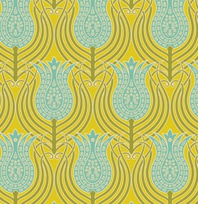 Notting Hill by Joel Dewberry for Free Spirit Fabrics - Tulips in Fern - 1/2 yard