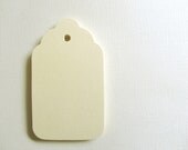 30 Large Cream Tags, Gift Tags, Party Favor Tags, Scalloped, Wedding Wish Tags