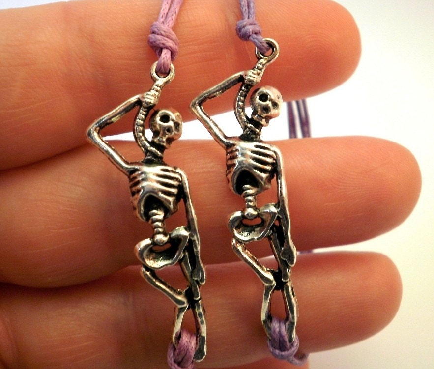Skull Skeleton Men and Women Adjustable Bracelet on Cotton Thread in many colors - SoBad Collection Bijotti&Ciciotti