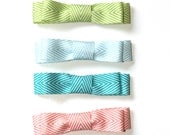 NEW 4 Pack Petite CHEVRON Alice Boutique Bows - The Alice Collection - Handmade 7/8" Grosgain Chevron Bow on CHOICE of Elastic - Custom