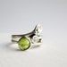 Peridot & White Topaz Set Rings, Silver Small Leaf Ring
