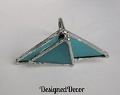 Stained Glass Scarf Jewelry in blue green