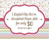 SALE - Buy 3 Clip Art or Digital Paper Sets For Sale Pricing