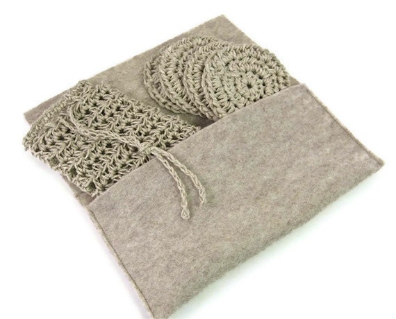 Natural Hemp Gift Set, Hemp Soap Sack and Mini Cloths, Great Last Minute Gift. Guy Gift, For Him