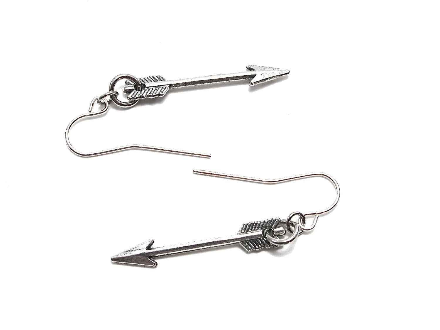 Minimalist Silver Arrow Earrings - Tiny - Petite - Sagittarius Jewelry - Archery - Sorority - Tribal  - Boho - Cupid