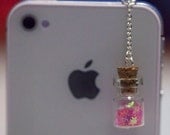 Kawaii WISHING STARS BOTTLE in 3 Colors Iphone Earphone Plug/Dust Plug - Cellphone Headphone Handmade Decorations