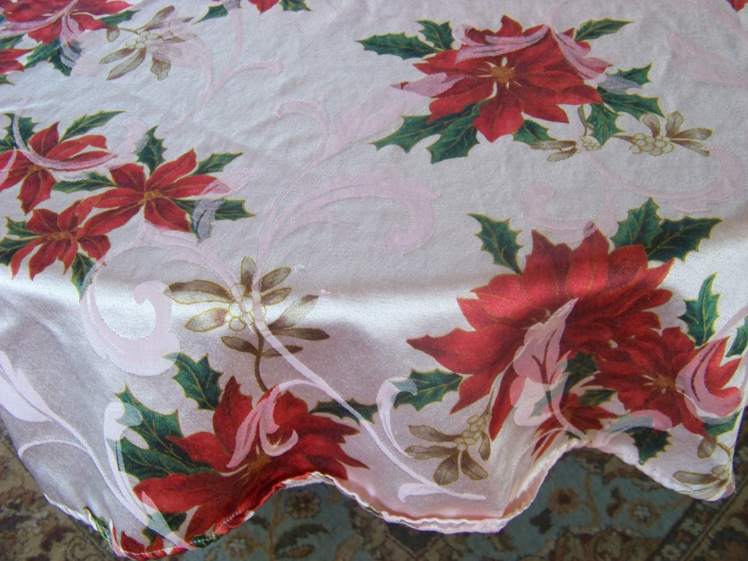 pink satin tablecloth