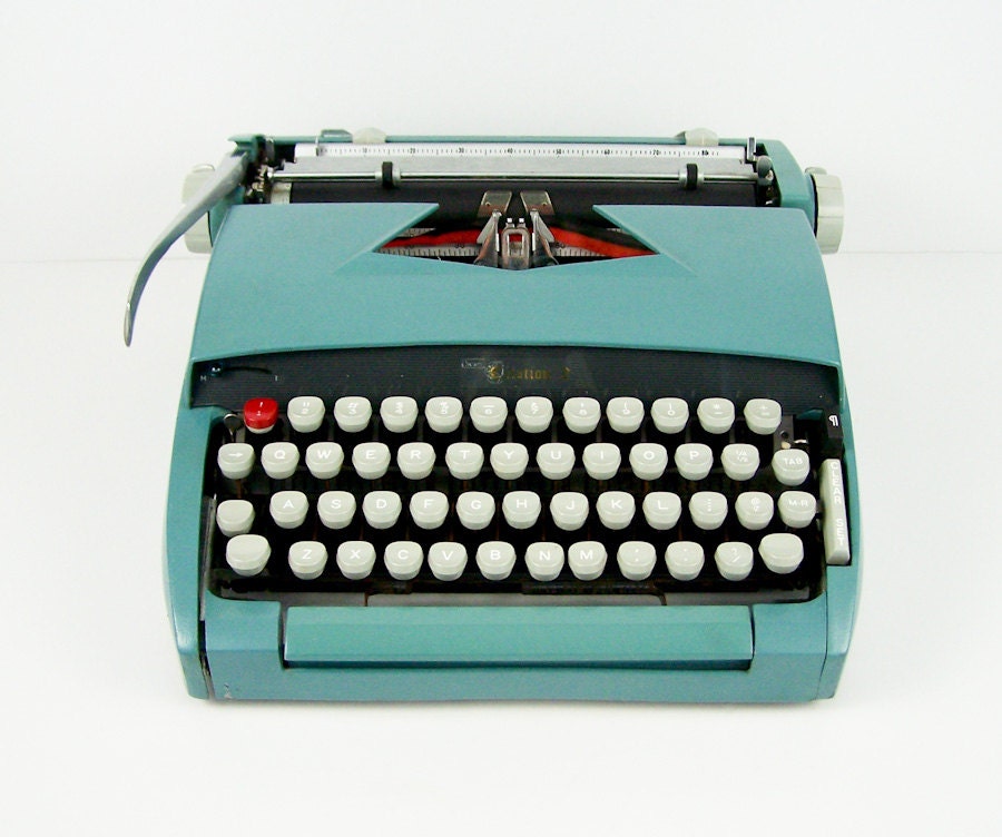 Vintage Sears Typewriter Manual Citation 2 Teal with Case - esther2u2